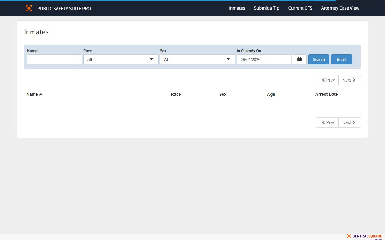 Douglas County inmate roster search interface
