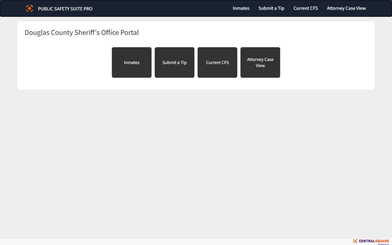Douglas County inmate search shortcut page before the roster redirect